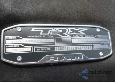 2022 Ram 1500 из США, поврежденный, VIN 1C6SRFU92NN215570